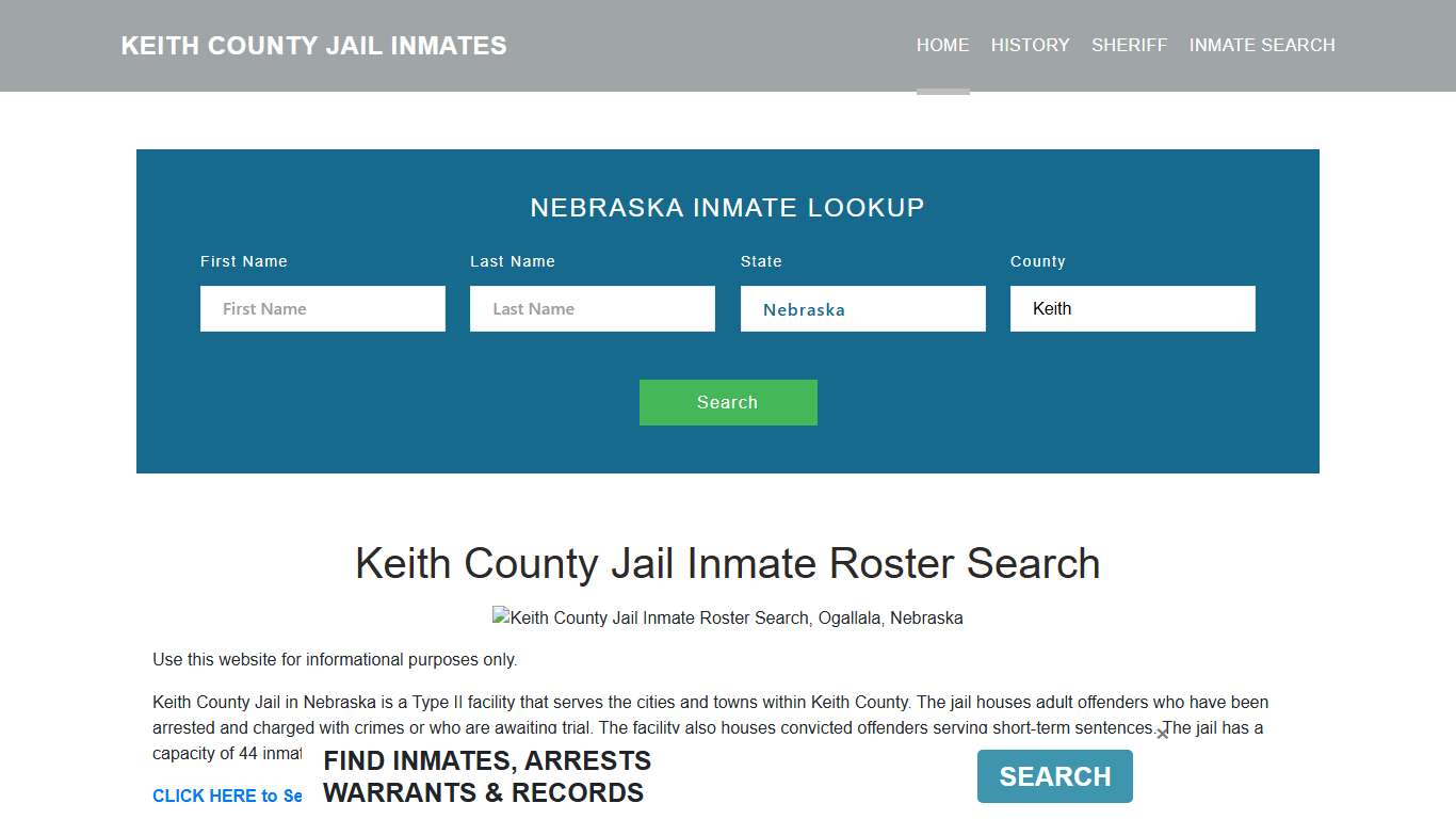 Keith County Jail Inmate Roster Lookup, Ogallala, NE